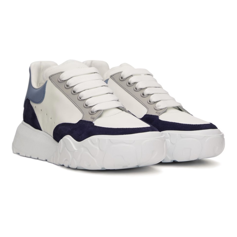 ALEXANDER MCQUEEN
White & Blue Court Sneakers